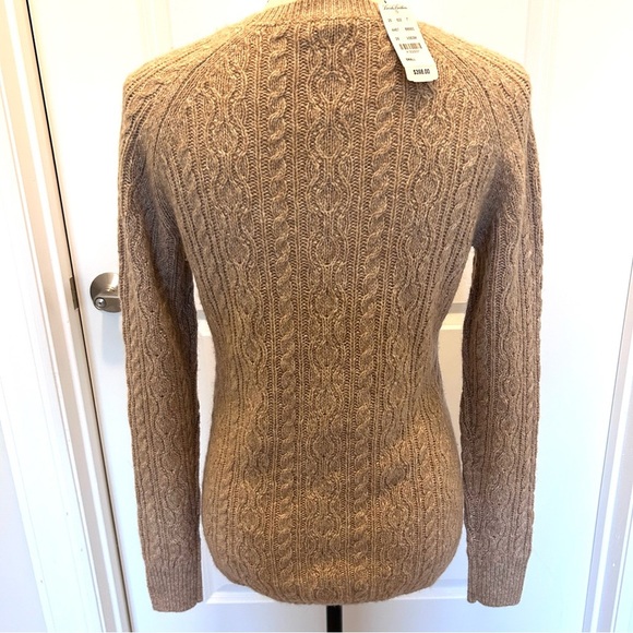 Brooks Brothers 100% Camel Hair Cable Knit Sweater SZ S - Picture 2 of 4